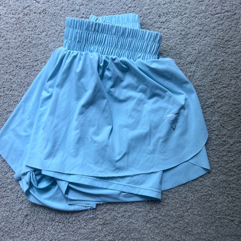 mint green medium running sport flowery shorts